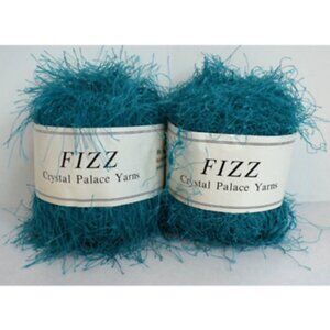 Pair Crystal Palace Yarns Fizz Eyelash Aquamarine #7307 120 Yards 50 Gr NEW!